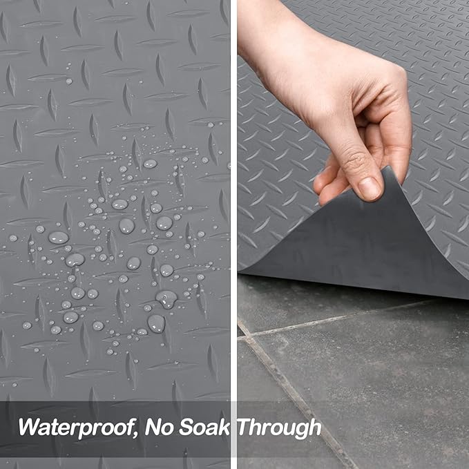 Garage Floor Mat, 4x8.2ft Diamond Rubber Plate Garage Flooring Rolls, Non-Slip - Image 7
