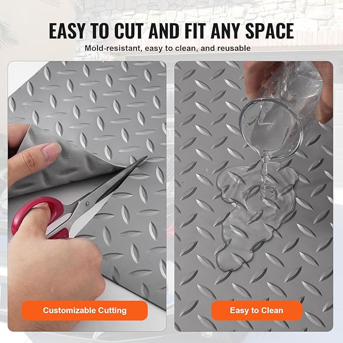 VEVOR Garage Floor Mat, 25.5 x 3.6 FT PVC Garage Flooring Roll, 2.5mm Thickness - Image 5
