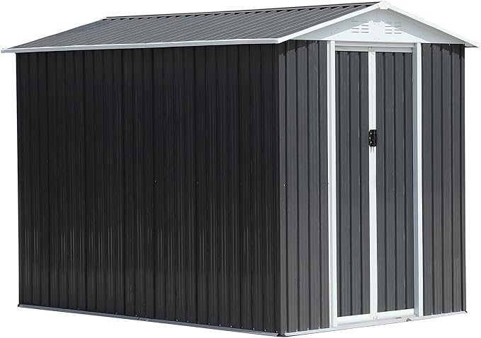 6x9 FT Outdoor Storage Shed, Metal Garden Shed - Image 4