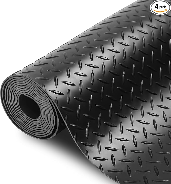 SEAL 4 x 15 Ft Premium Garage Floor Mat, Solid 2.8mm Thickened Black Commercial by SEAL