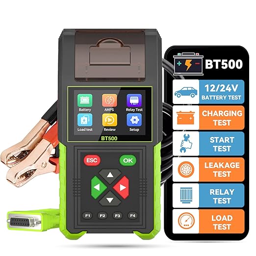 Automotive Battery Tester with Printer, 12V 24V Car Battery Load Tester and by TopDiag