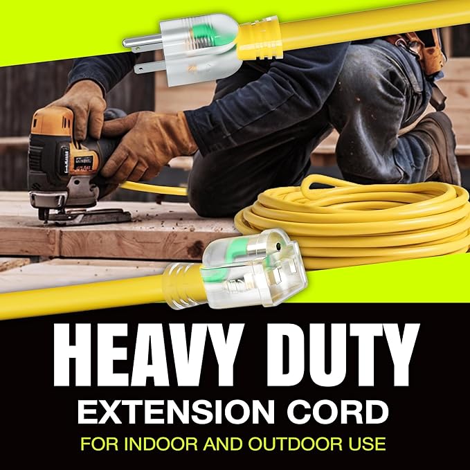 200ft Outdoor/Indoor Extension Cord 10/3 Gauge Ultra Heavy Duty 3 Prong SJTW - Image 7