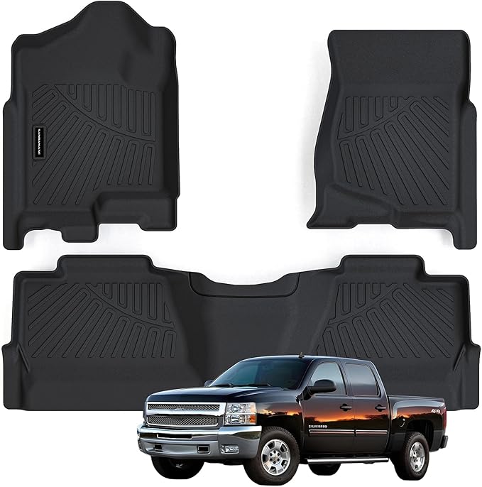 Floor Mats for 2007-2013 Chevy Silverado & GMC Sierra 1500 Crew Cab 2007-2014 - Image 7