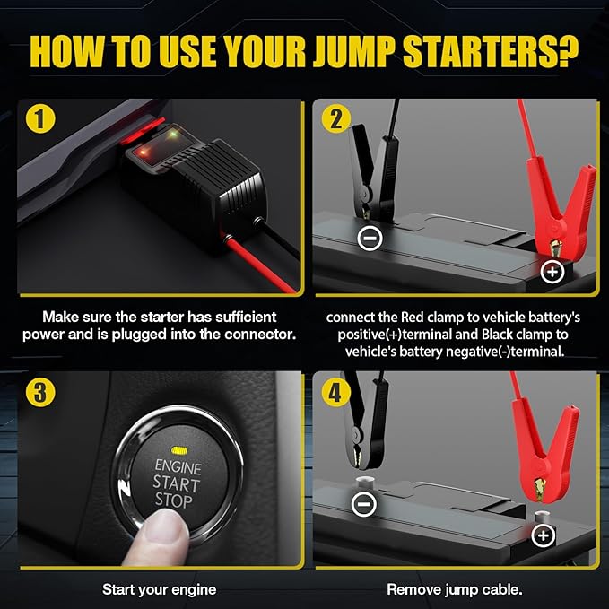 Jump Starter Battery Pack, 4500A Peak Car Battery Charger Jump Starter - Image 6