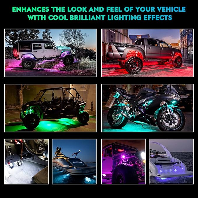 Xprite RGB Bluetooth Rock Lights Kit, w/RF Remote Controller - Image 6