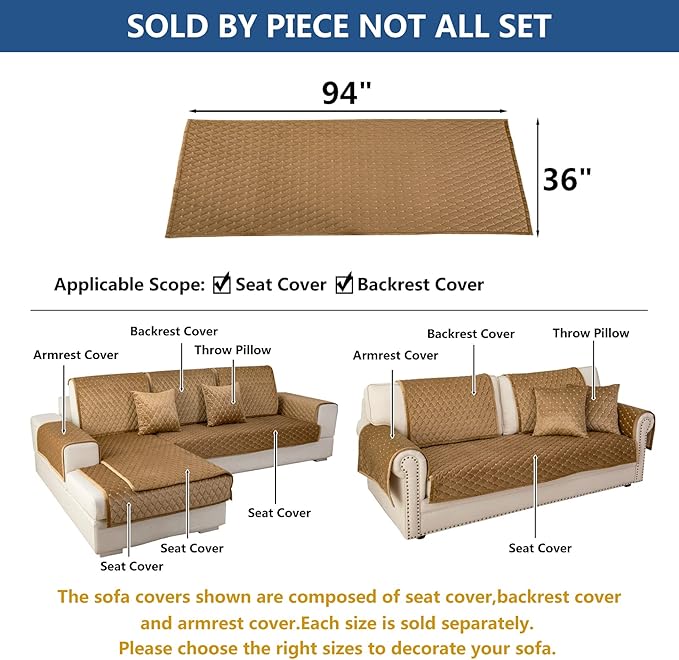 Eismodra Couch Cover, Sectional Couch Covers, Sofa Covers - Image 5