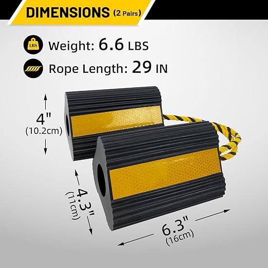 ROBLOCK Wheel Chocks for RV Trailer Camper Truck Car Aircraft, Versatile Heavy - Image 2