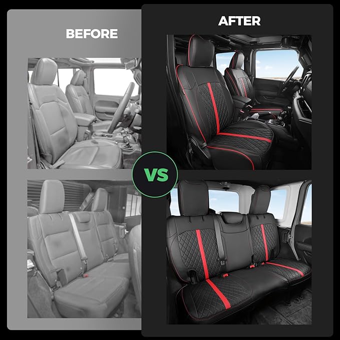 for Jeep Wrangler Seat Covers 4Door JL 2018 2019 2020 2021 2022 2023 2024 2025 - Image 6