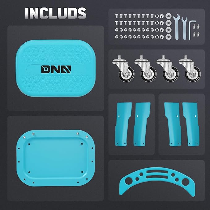 DNA MOTORING Removable Rolling Garage Stool - Image 3
