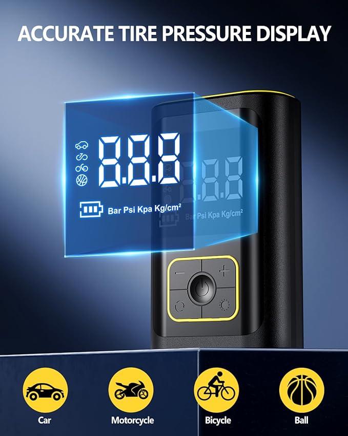 GEARGO Portable Tire Inflator Air Compressor 150PSI Cordless Air Pump - Image 7