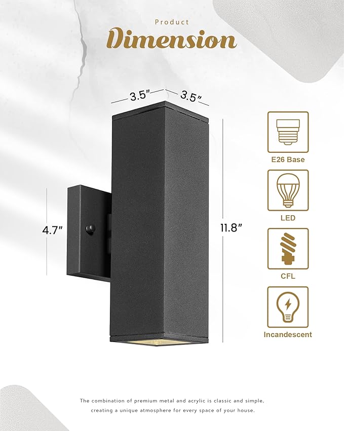 Ken & Ricky Dusk to Dawn Outdoor Lighting, Modern Exterior Wall Lights - Image 5