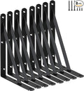 8 Pack L8 x H 6" Black Heavy Duty Shelf Brackets by MHMYDZ