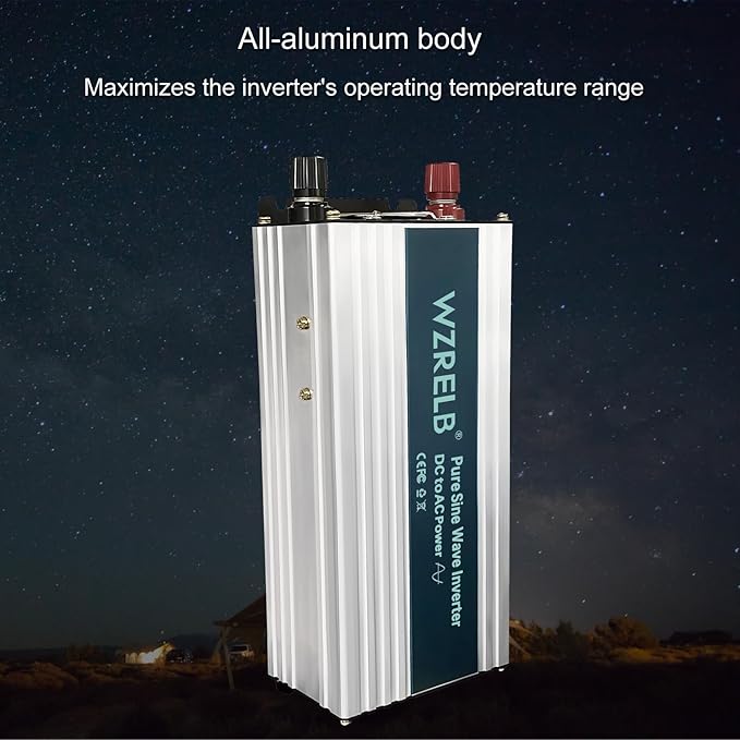 WZRELB 1200W Pure Sine Wave Inverter 24V DC to 110V 120V AC, Car Power Inverter - Image 5