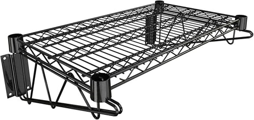 14" x 24" Black Epoxy Wire Wall Mount Shelf by Krollen+Industrial