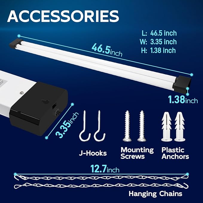 hykolity 4 Pack 4FT Linkable LED Shop Light - Image 6