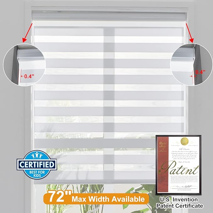Persilux Zebra Blinds Cordless Blinds & Shades Free Stop Roller Window Shades - Image 4