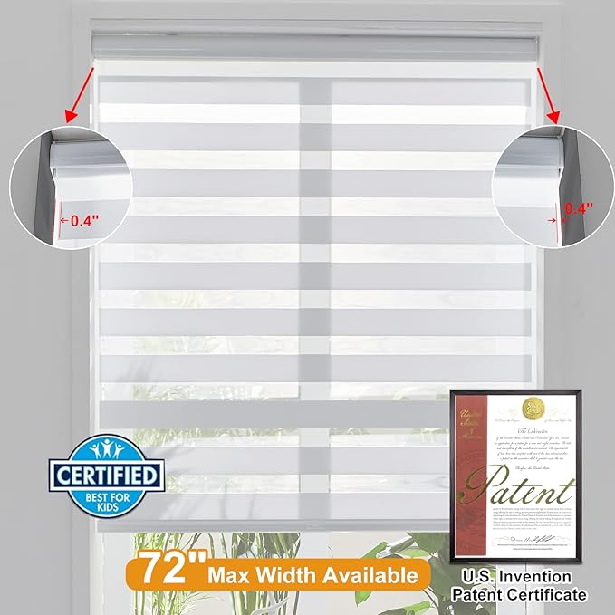 Persilux Cordless Zebra Blinds for Windows Free-Stop Window Blinds Dual Layer - Image 4