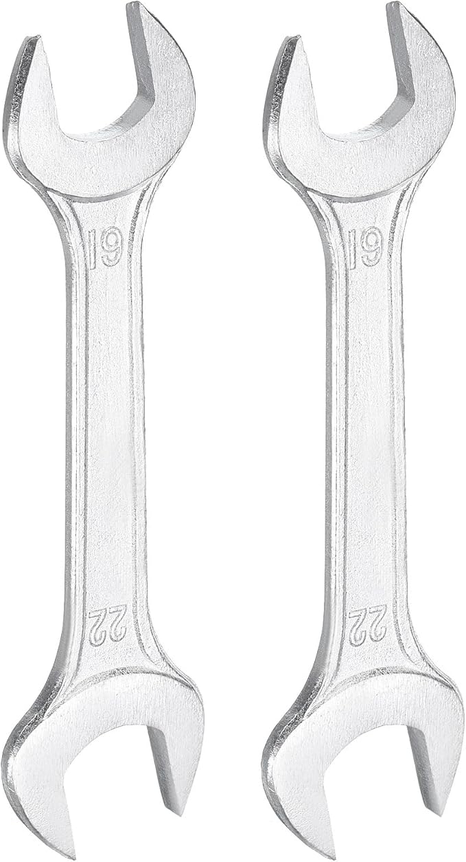 HARFINGTON 2pcs Double Open End Wrench 19mm x 22mm Metric 15 Degree Offset by HARFINGTON