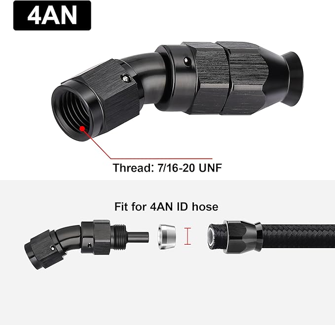 EVIL ENERGY 4AN 30 Degree PTFE One Piece Full Flow End Hose Fitting Aluminum - Image 4