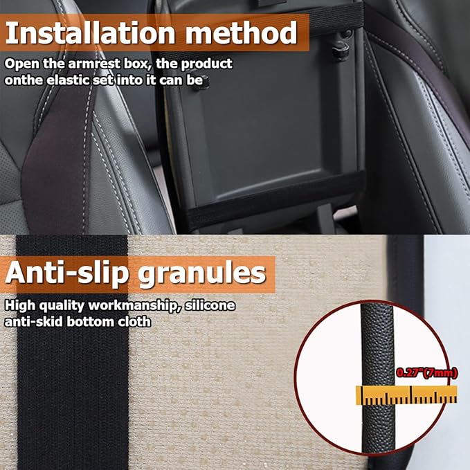 Car Center Console Cushion Pad, Universal Leather Waterproof Armrest Seat Box - Image 4