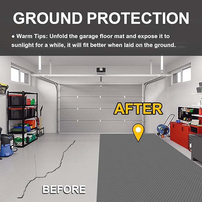 Garage Floor Mat 2.8mm Thickness PVC Garage Flooring Roll Diamond Plate Floor - Image 3