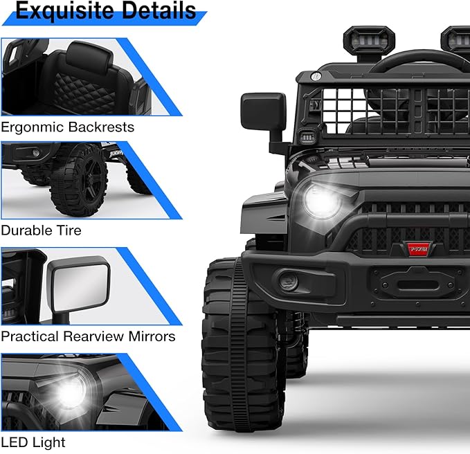 12V Kids Electric Ride On Truck Car w/Parent Remote Control, Spring Suspension - Image 2