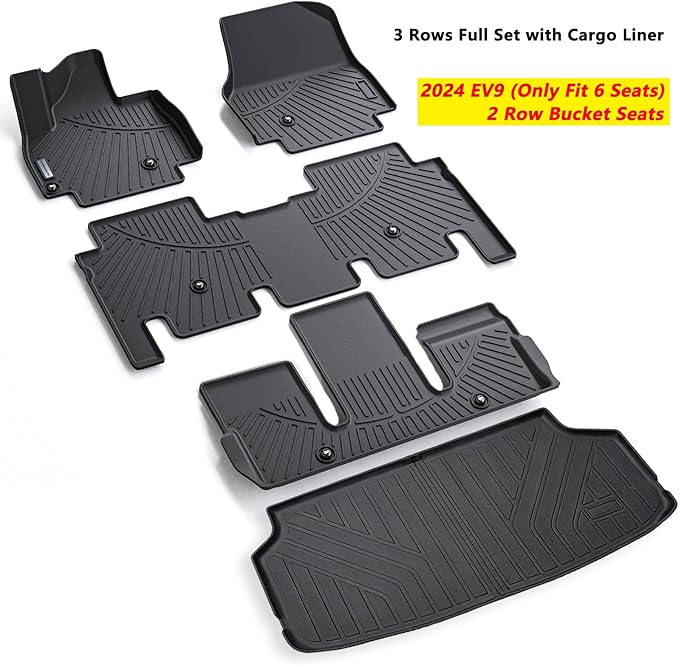 Floor Mats & Trunk Mat for KIA EV9 2024 2025 2026 6-Seats Version-2 Row Bucket - Image 2