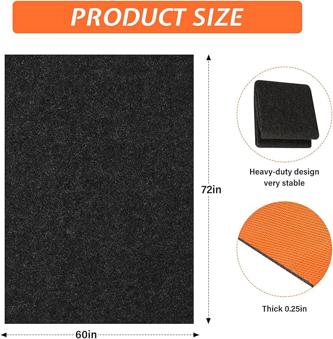 60" x 72" Heavy Duty Oil Spill Mat, Garage Floor Mat - Image 2