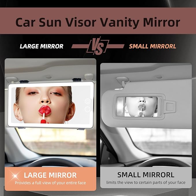 Solar Car Sun Visor Vanity Mirror, Sun Visor Makeup Mirror - Image 6