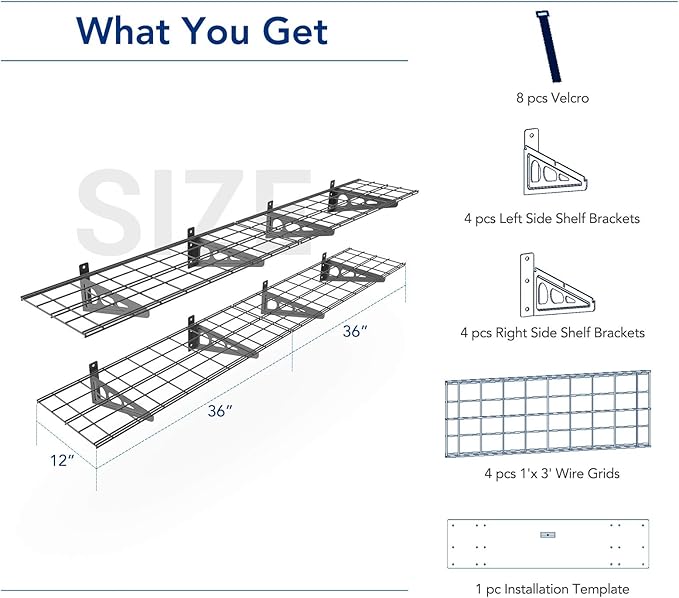 FLEXIMOUNTS 12-inch-by-72-inch Wall Shelf Garage Storage Rack Wall Mounted - Image 2
