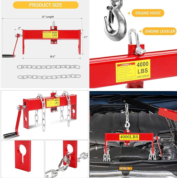 Engine Hoist 2 TON Folding Hydraulic Engine Motor Hoist - Image 6