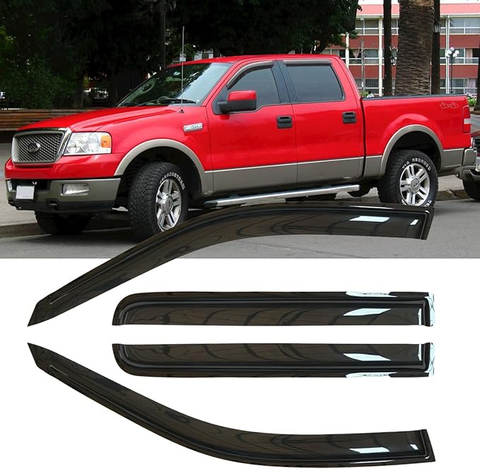 4pcs Shatterproof Rainproof Sun Rain Guards Shield Side Window Wind Deflectors - Image 3
