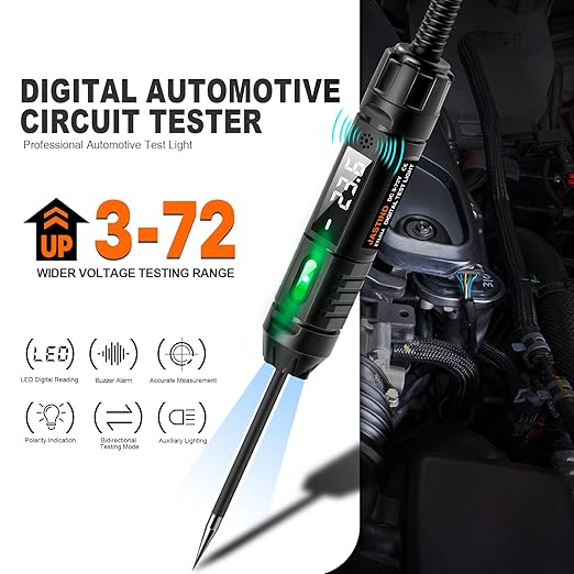 Heavy Duty 3-72V Digital LED Automotive Test Light, Circuit Tester - Image 3