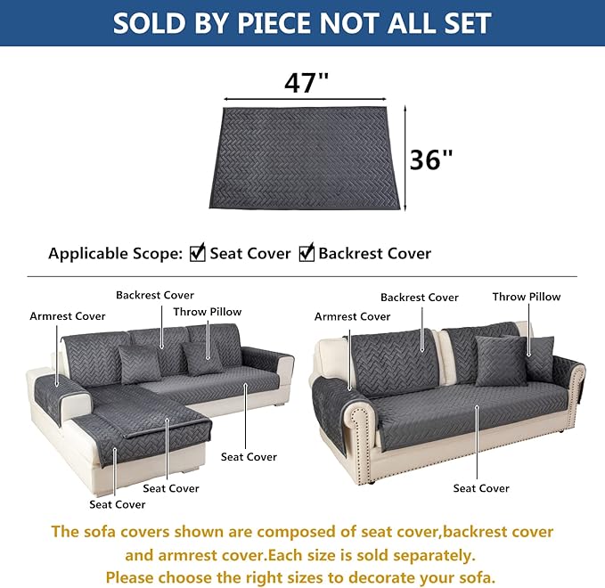 Eismodra Couch Cover, Sectional Couch Covers, Sofa Covers - Image 5