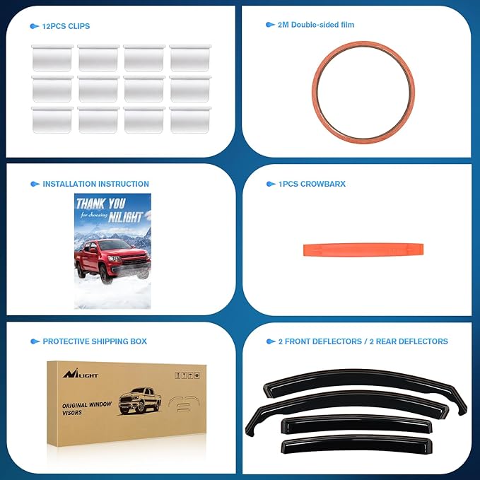 Nilight in-Channel Rain Guards for Hyundai Elantra 2021 2022 2023 2024 2025 - Image 6