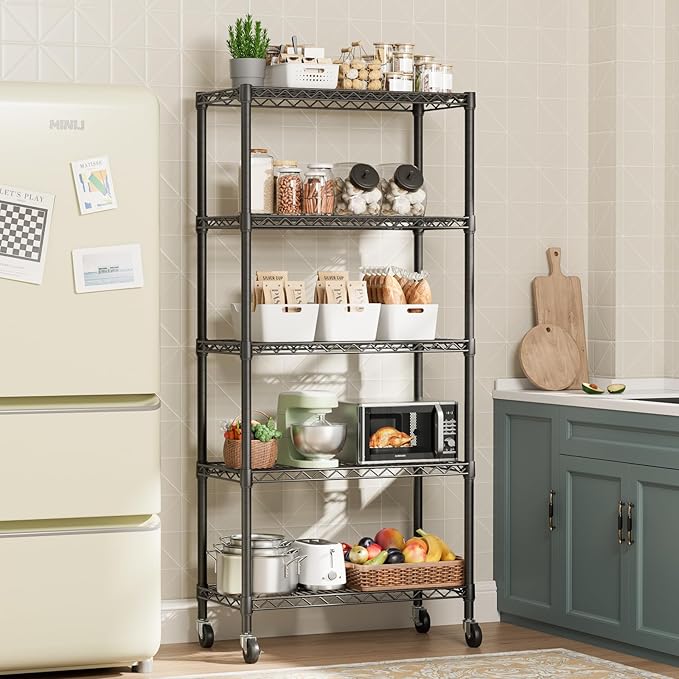 SINGAYE 5 Garage Heavy Duty Shelving Unit Kitchen Pantry Close Home Organizers - Image 2