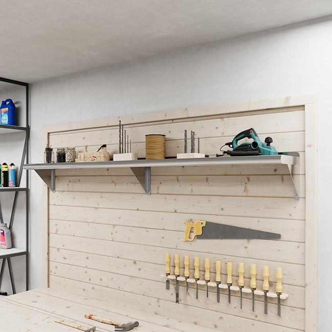 AmGood 72" Long X 10" Deep Stainless Steel Wall Shelf | NSF Certified | - Image 5