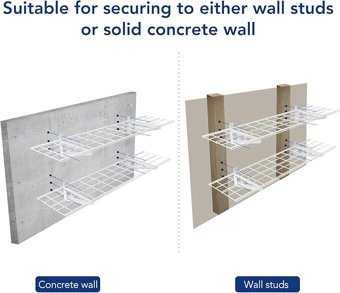 FLEXIMOUNTS 2-Pack 1x4ft 12-inch-by-48-inch Wall Shelf Garage Storage Rack Wall - Image 6