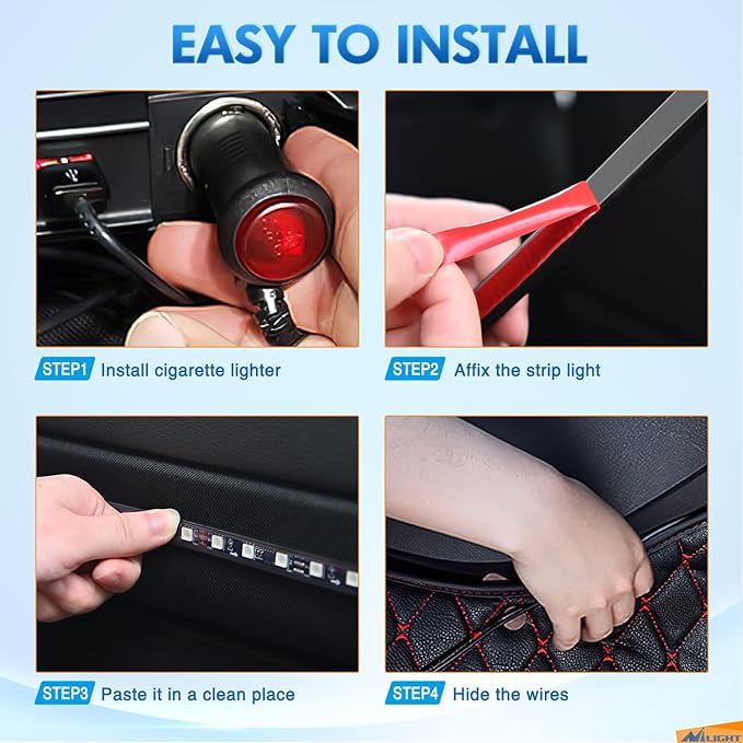 Nilight RGB LED Car Interior Stripe Light - Image 6