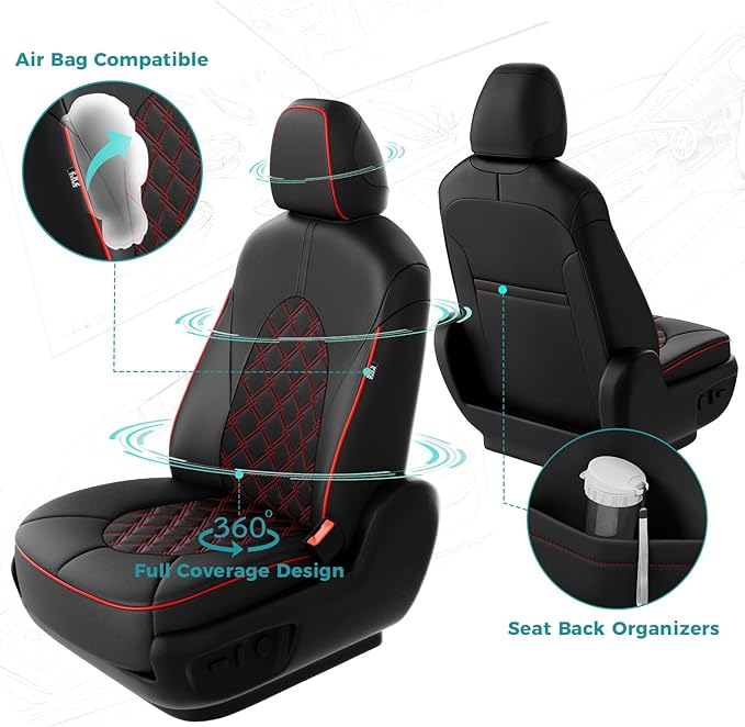 for Toyota Camry Seat Covers Hybrid XLE XSE 2018 2019 2020 2021 2022 2023 2024 - Image 3
