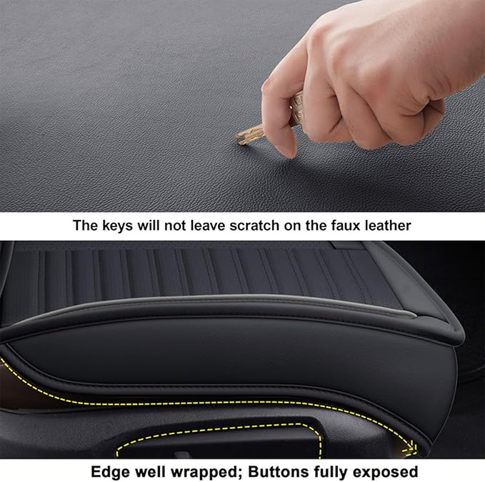 LINGVIDO Car Seat Covers, Breathable and Waterproof Faux Leather Automotive - Image 7