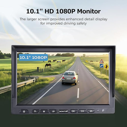 10.1" Wireless RV Backup Camera System, 2 Rear Cameras & 2 Side Cameras - Image 2