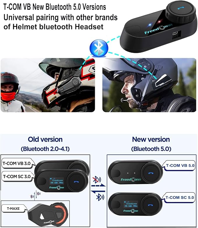 FreedConn Motorcycle Helmet Bluetooth Headset, TCOM VB - Image 4