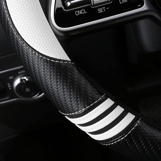 Car Steering Wheel Covers for Women Girl Padded Carbon Fiber PU Leather Cute - Image 4