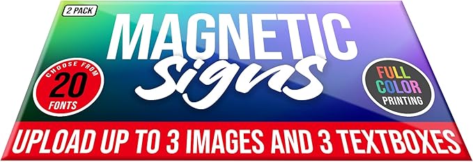 2 Pack, Personalized Magnetic Signs - Image 2