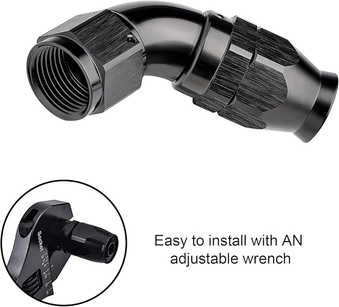 EVIL ENERGY 10AN 60 Degree PTFE One Piece Full Flow End Hose Fitting Aluminum - Image 6