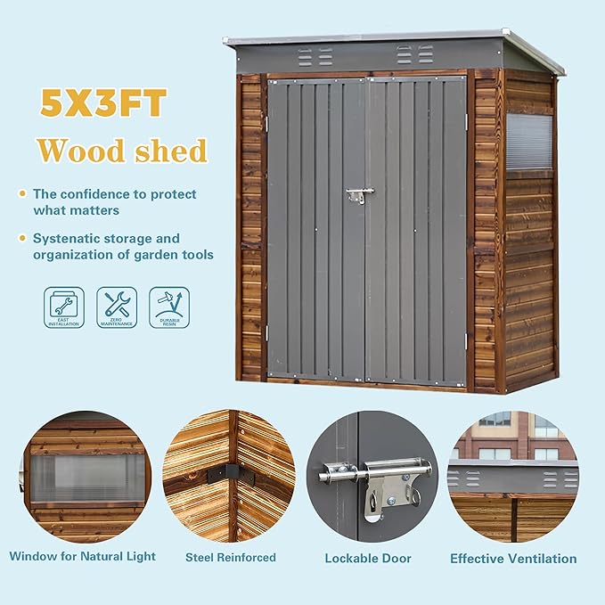 5x3 FT Outdoor Lean to Shed - Image 7