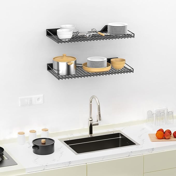 TORACK 2 Pack Wall Mounted Storage Shelves, 23.5" x 12" Wall Shelf - Image 4