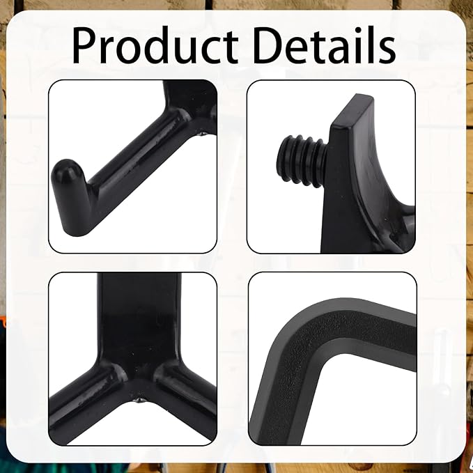 16 Pcs Storage Shed Hooks Set for Suncast, 5 Black V Shaped Tool Hooks Organizer - Image 4