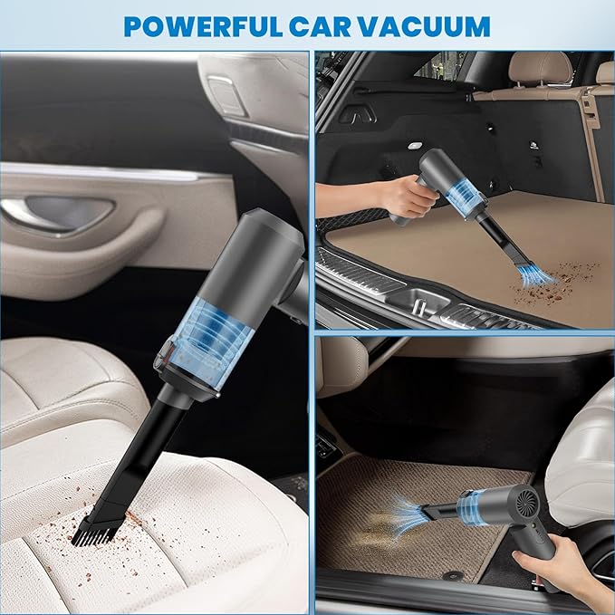 90° Foldable Car Vacuum Portable Cordless 16000PA Suction, 4-in-1 Mini Vacuum - Image 2